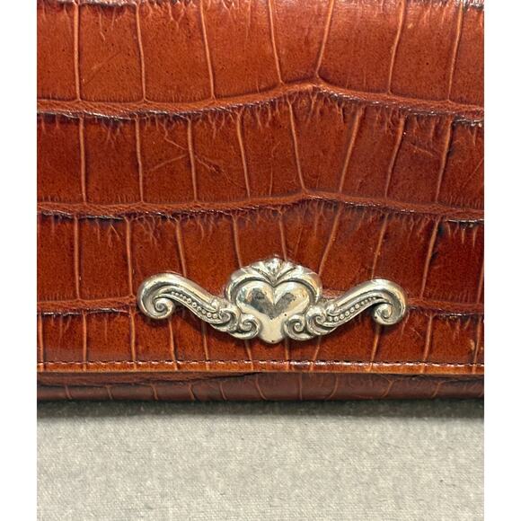 Brighton Vintage Wallet Crossbody Brown Leather Expandable Lots of Pockets - Picture 10 of 10